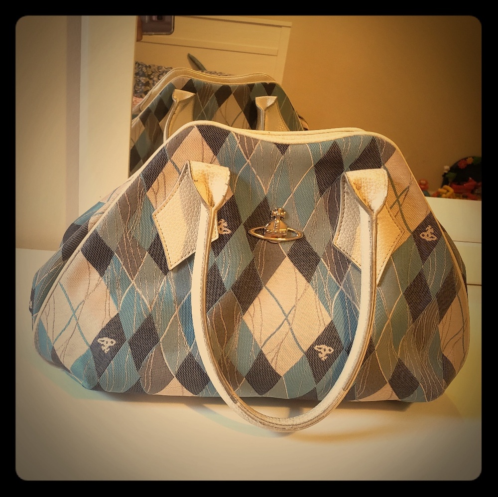 Vivienne Westwood blue, gray tote bag